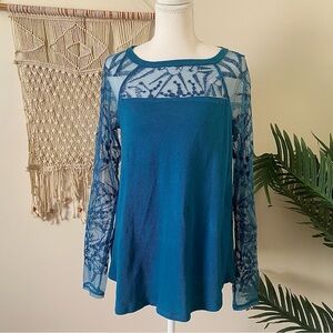 Free People Love Dove Lace Long Sleeve Top